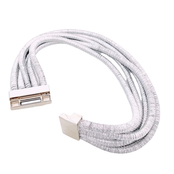 Fashion Silver Tone Multi Layered Magnet Lock Necklace Women’s Choker Necklace - Picture 4 of 4